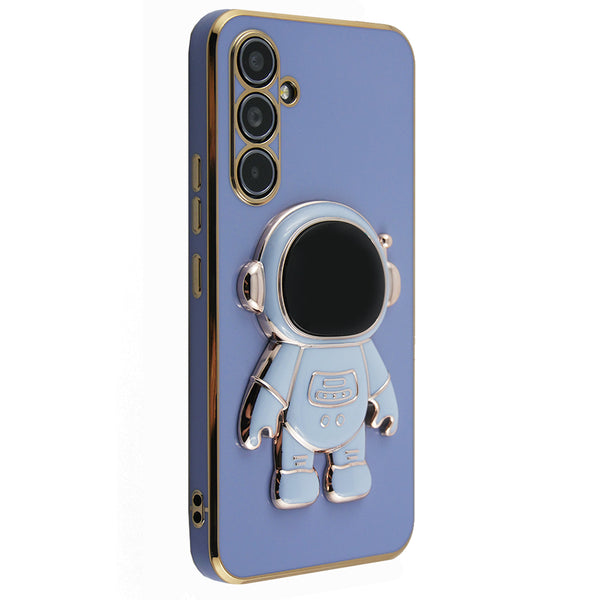 Husa Samsung Galaxy S24, model Astronaut 5D Lost in Space Edition cu suport telefon, Silicon, TPU Albastru