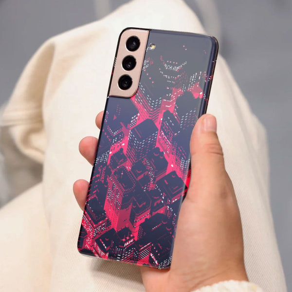 Husa compatibila cu Samsung Galaxy S21 FE model 8 Bit Pixel City, Silicon, TPU, Viceversa