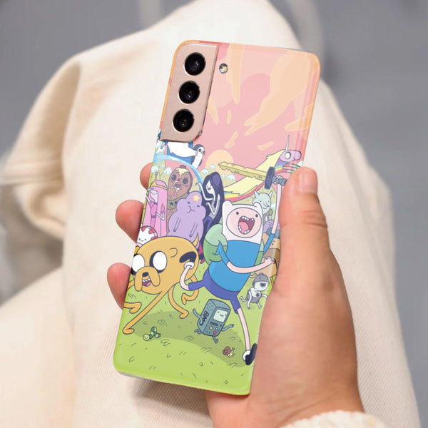 Husa compatibila cu Samsung Galaxy S21 FE model Adventure time, Silicon, TPU, Viceversa