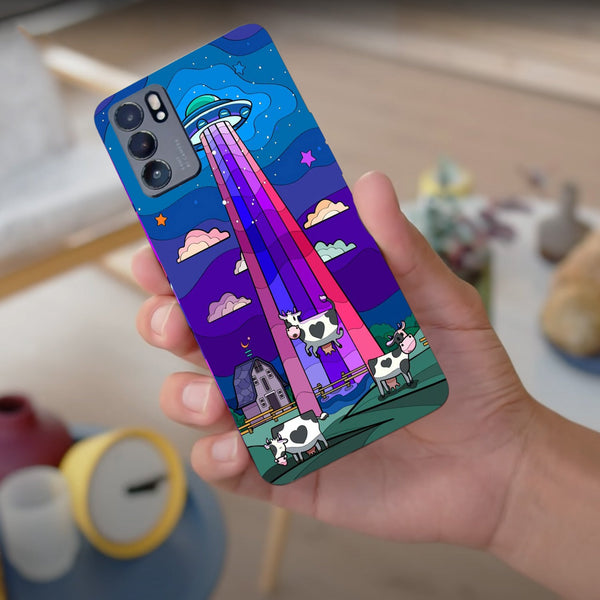 Husa compatibila cu Oppo Reno 5 4G model Alien Cow, Silicon, TPU, Viceversa