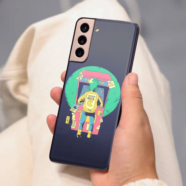 Husa compatibila cu Samsung Galaxy S21 FE model Alien pacman, Silicon, TPU, Viceversa