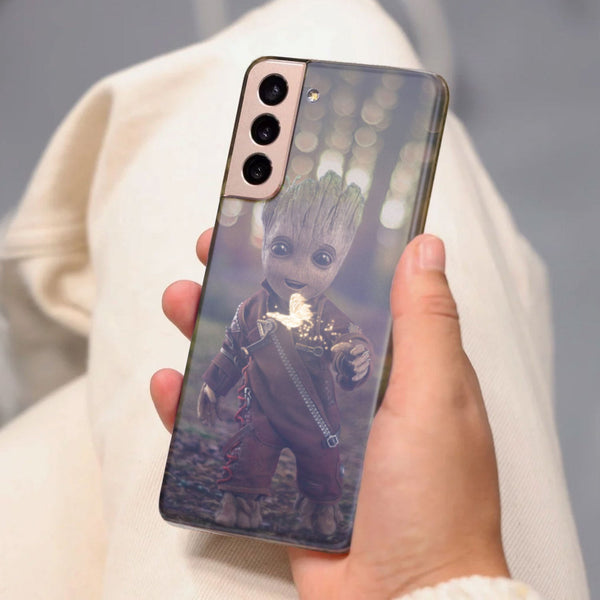 Husa compatibila cu Samsung Galaxy S21 FE model Baby Groot, Silicon, TPU, Viceversa