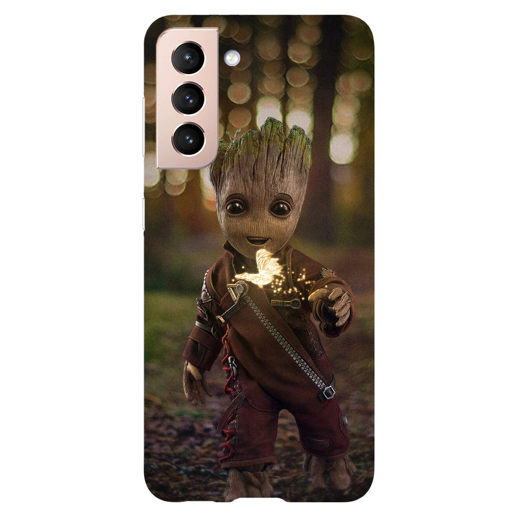 Husa compatibila cu Samsung Galaxy S21 FE model Baby Groot, Silicon, TPU, Viceversa