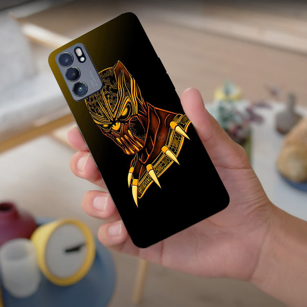 Husa compatibila cu Oppo Reno 5 4G model Black Panther, Silicon, TPU, Viceversa