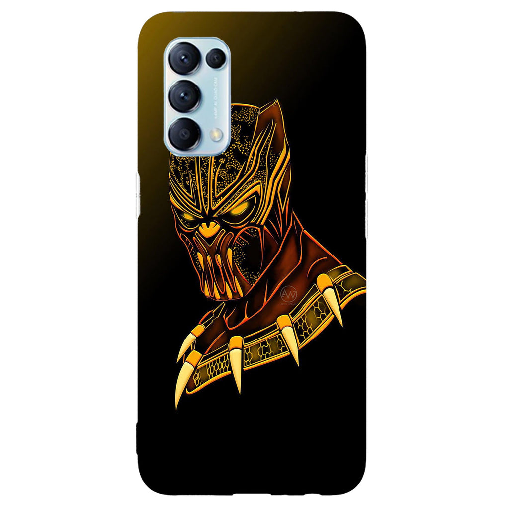 Husa compatibila cu Oppo Reno 5 4G model Black Panther, Silicon, TPU, Viceversa