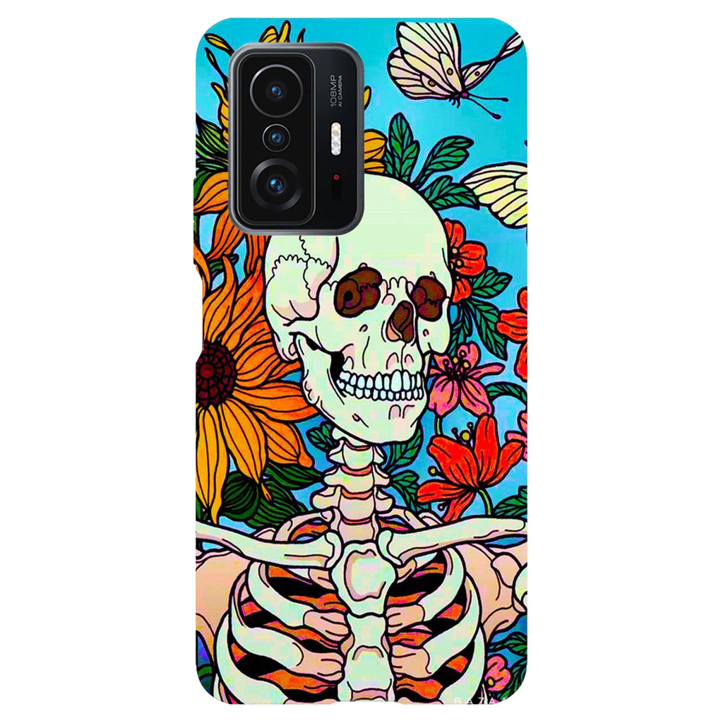 Husa compatibila cu Xiaomi Mi 11 Lite model Blooming Flowers Skeleton, Silicon, TPU, Viceversa