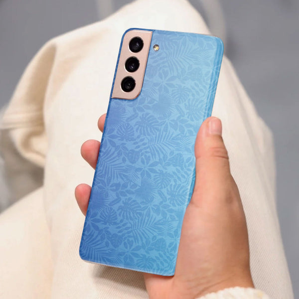 Husa compatibila cu Samsung Galaxy S21 FE model Blue Leaves, Silicon, TPU, Viceversa