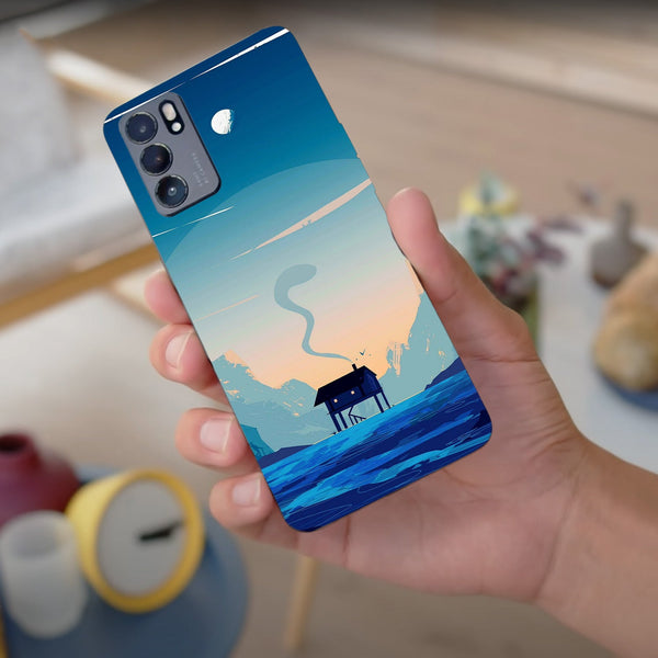 Husa compatibila cu Oppo Reno 5 4G model Blue nature, Silicon, TPU, Viceversa