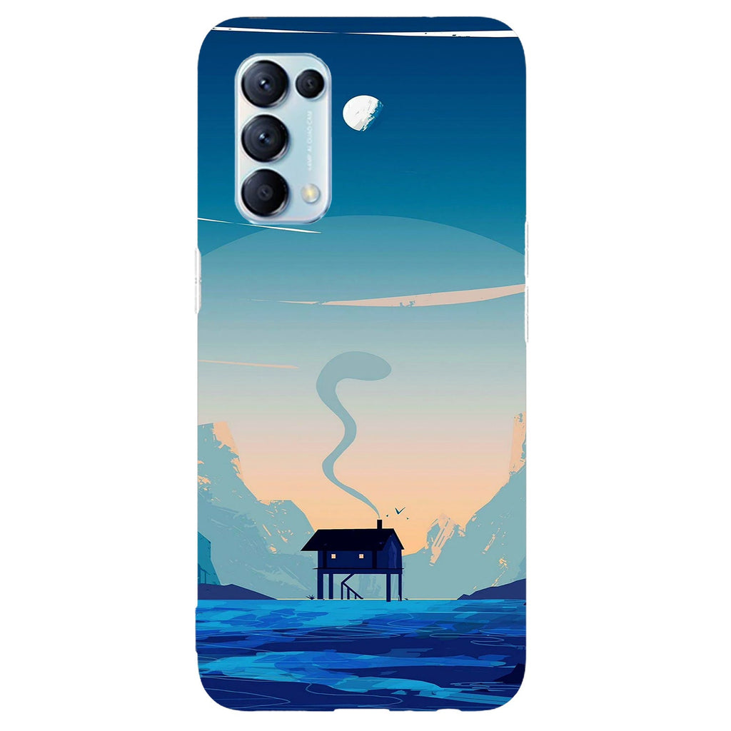 Husa compatibila cu Oppo Reno 5 4G model Blue nature, Silicon, TPU, Viceversa