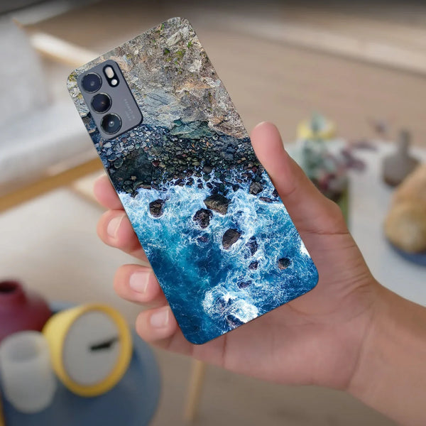 Husa compatibila cu Oppo Find X3 model Blue waves, Silicon, TPU, Viceversa - Viceversa