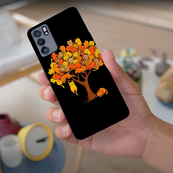 Husa compatibila cu Oppo Reno 5 4G model Cat Tree, Silicon, TPU, Viceversa