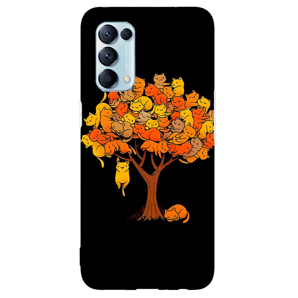 Husa compatibila cu Oppo Reno 5 4G model Cat Tree, Silicon, TPU, Viceversa
