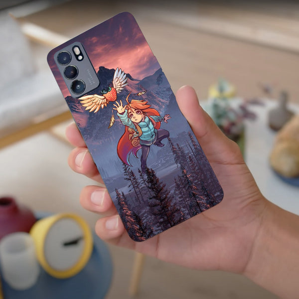 Husa compatibila cu Oppo Reno 5 4G model Celeste Winged Strawberry, Silicon, TPU, Viceversa