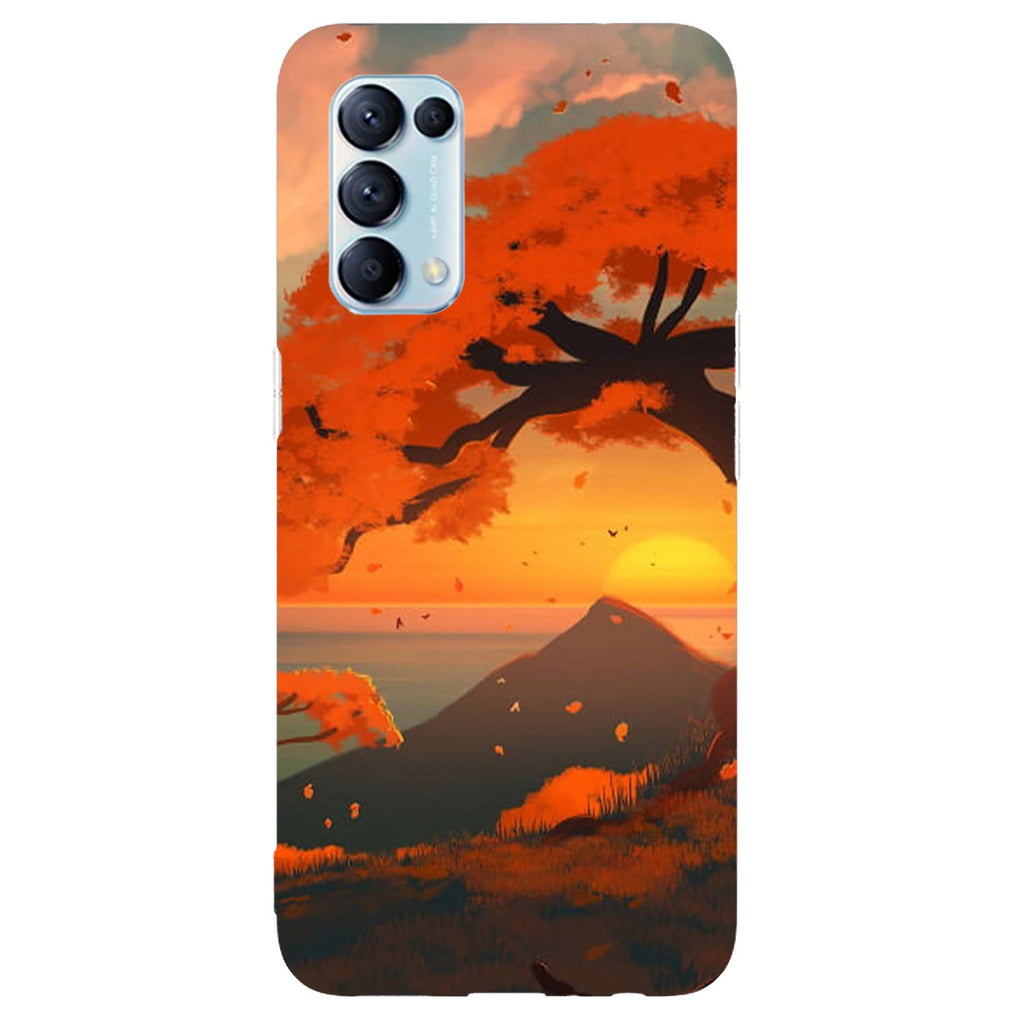 Husa compatibila cu Oppo Reno 5 4G model Cherry Blossom, Silicon, TPU, Viceversa