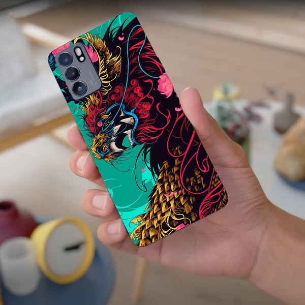 Husa compatibila cu Oppo Reno 5 4G model Chinese Dragon, Silicon, TPU, Viceversa