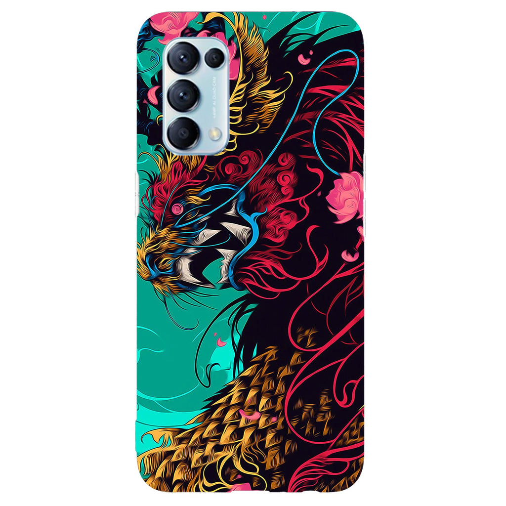 Husa compatibila cu Oppo Reno 5 4G model Chinese Dragon, Silicon, TPU, Viceversa