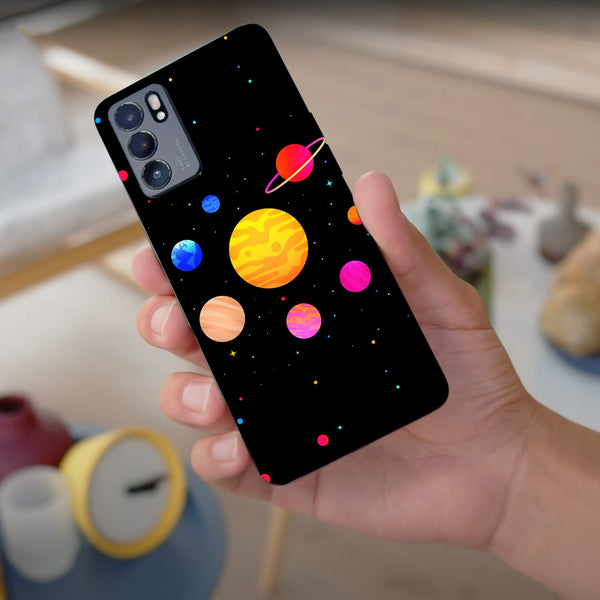 Husa compatibila cu Oppo Reno 5 4G model Colorful Solar System, Silicon, TPU, Viceversa