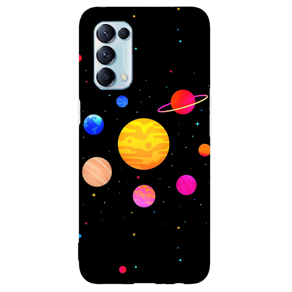 Husa compatibila cu Oppo Reno 5 4G model Colorful Solar System, Silicon, TPU, Viceversa