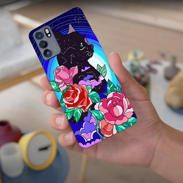Husa compatibila cu Oppo Reno 5 4G model Cosmic cat, Silicon, TPU, Viceversa