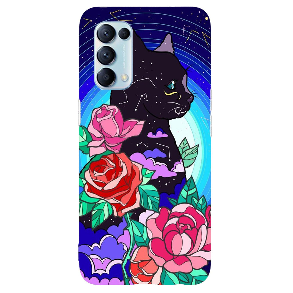 Husa compatibila cu Oppo Reno 5 4G model Cosmic cat, Silicon, TPU, Viceversa