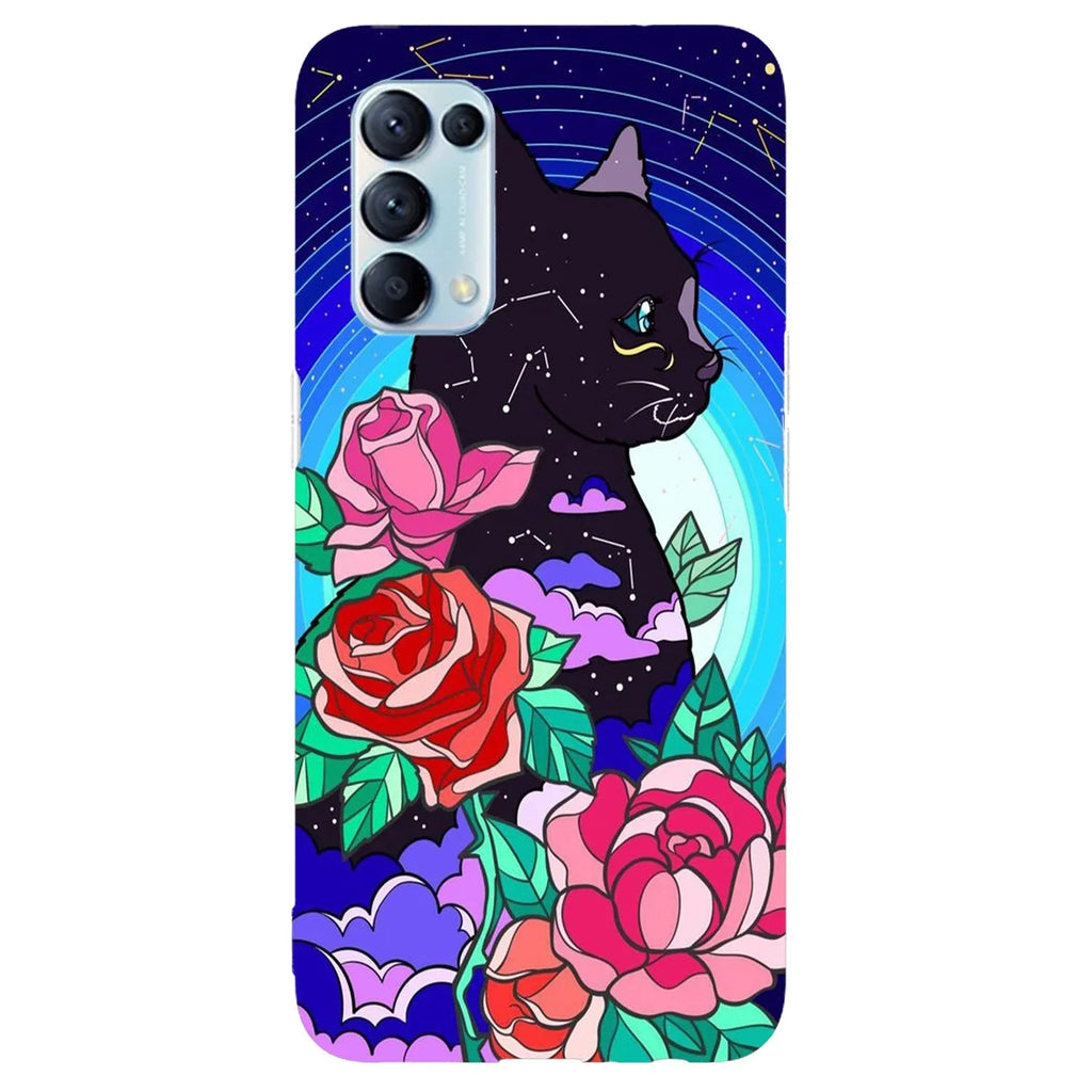 Husa compatibila cu Oppo Reno 5 K (2021) model Cosmic cat, Silicon, TPU, Viceversa - Viceversa