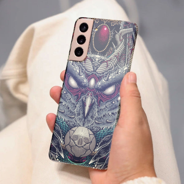 Husa compatibila cu Samsung Galaxy S21 FE model Curse of the Dead Owl, Silicon, TPU, Viceversa