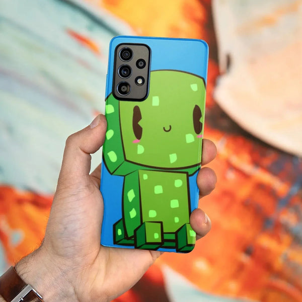 Husa compatibila cu Samsung Galaxy A22 4G model Cute Creeper, Silicon, TPU, Viceversa - Viceversa