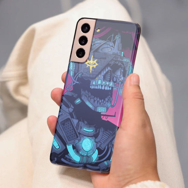 Husa compatibila cu Samsung Galaxy S21 FE model Cyberpunk Skull, Silicon, TPU, Viceversa