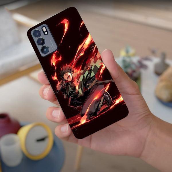Husa compatibila cu Oppo Reno 5 4G model Demon Slayer Tanjiro, Silicon, TPU, Viceversa