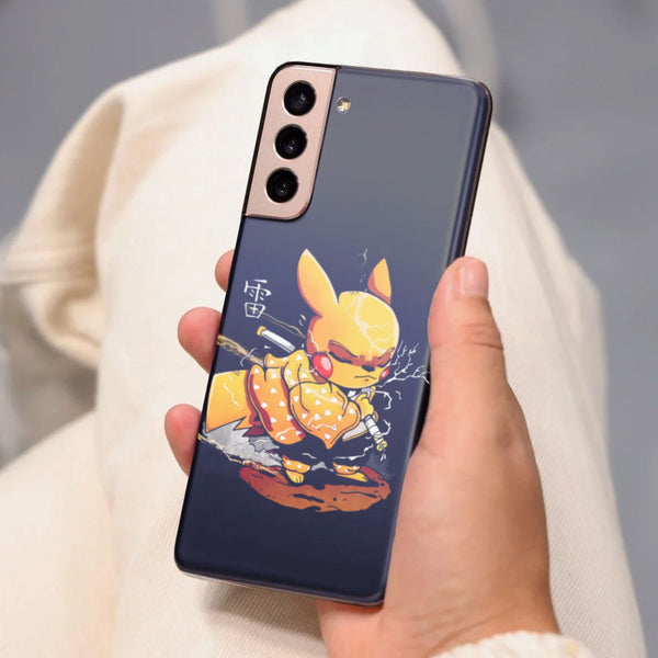 Husa compatibila cu Samsung Galaxy S21 FE model Demon Slayer Pikachu, Silicon, TPU, Viceversa