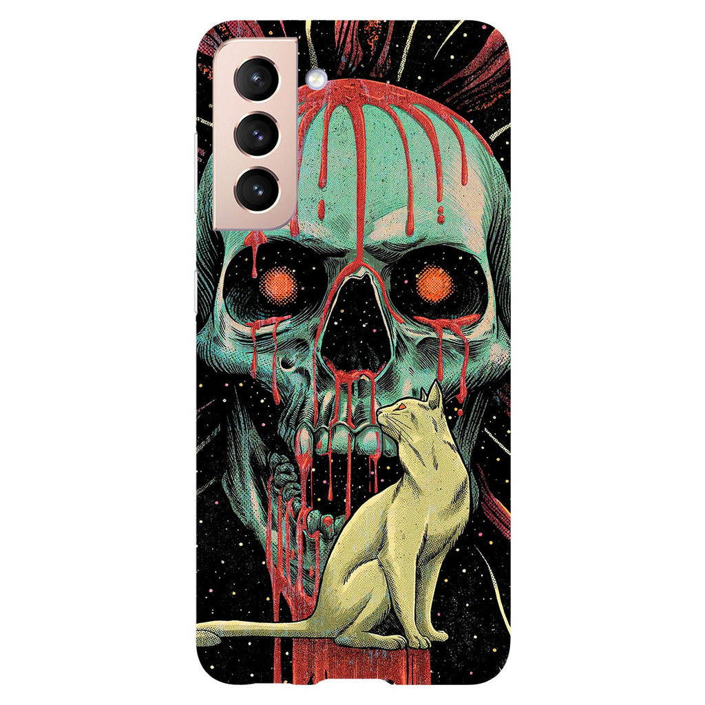 Husa compatibila cu Samsung Galaxy S21 FE model Evil cat, Silicon, TPU, Viceversa