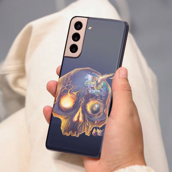 Husa compatibila cu Samsung Galaxy S21 FE model Fire skull, Silicon, TPU, Viceversa