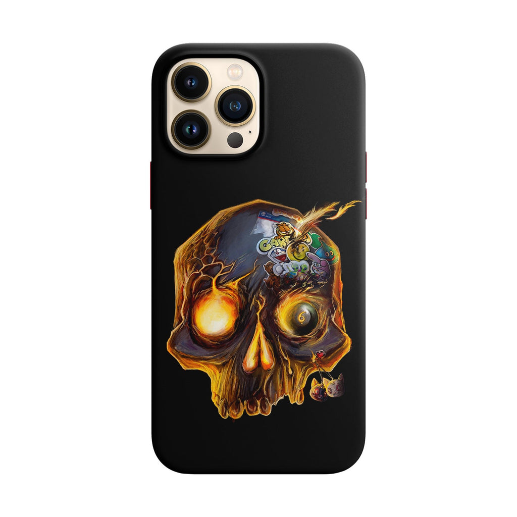 Husa compatibila cu Apple iPhone 13 Mini model Fire skull,Silicon, Tpu, Viceversa