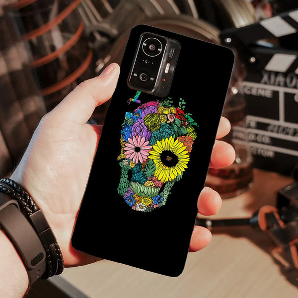 Husa compatibila cu Xiaomi Mi 11 Lite model Flower Skull, Silicon, TPU, Viceversa