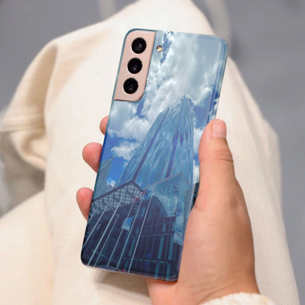 Husa compatibila cu Samsung Galaxy S21 FE model Glass City, Silicon, TPU, Viceversa