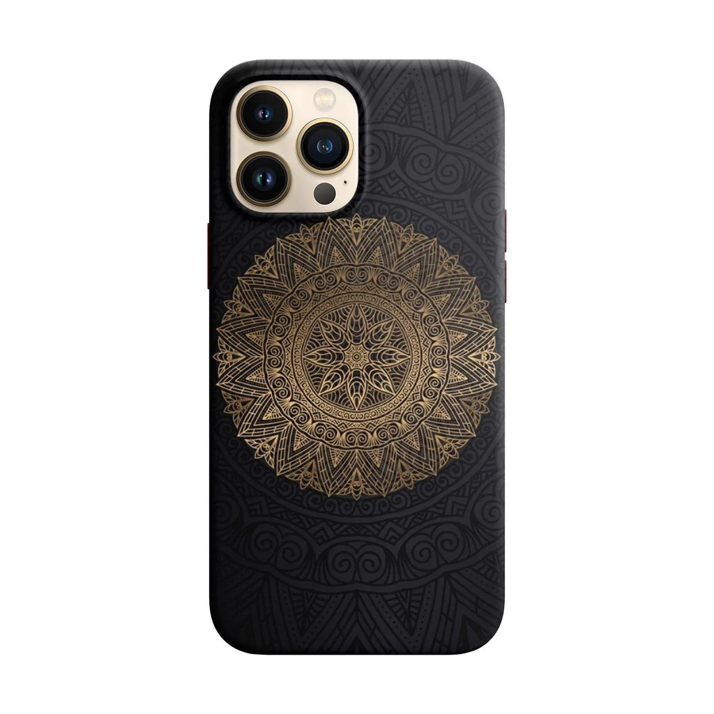 Husa compatibila cu Apple iPhone 14 model Gold Mandala, Silicon, TPU, Viceversa - Viceversa