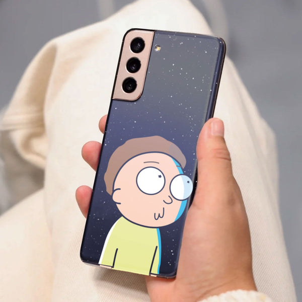 Husa compatibila cu Samsung Galaxy S21 FE model Hi am Morty, Silicon, TPU, Viceversa