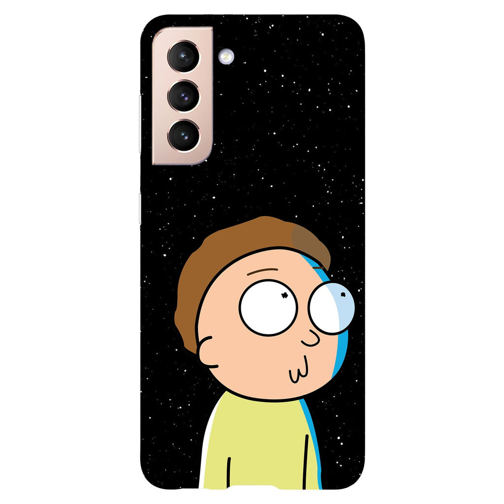 Husa compatibila cu Samsung Galaxy S21 FE model Hi am Morty, Silicon, TPU, Viceversa