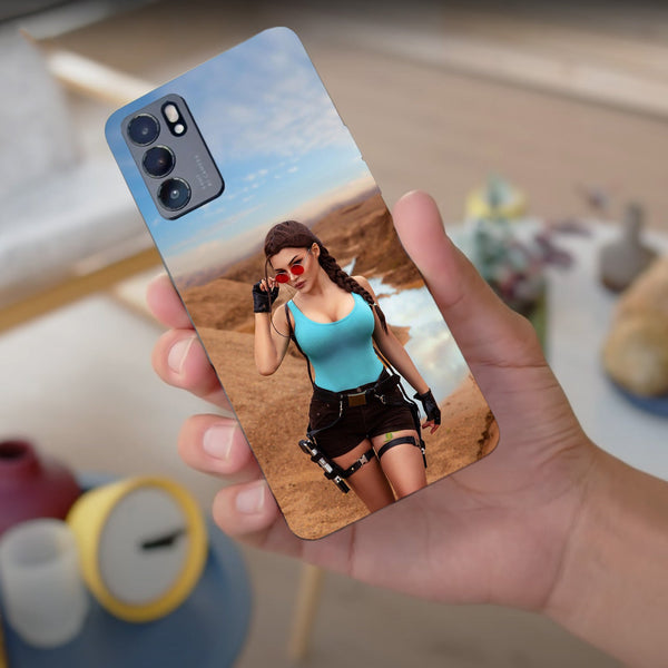 Husa compatibila cu Oppo Reno 5 4G model Lara Croft, Silicon, TPU, Viceversa