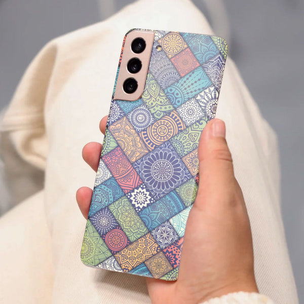 Husa compatibila cu Samsung Galaxy S21 FE model Mandala Tiles, Silicon, TPU, Viceversa