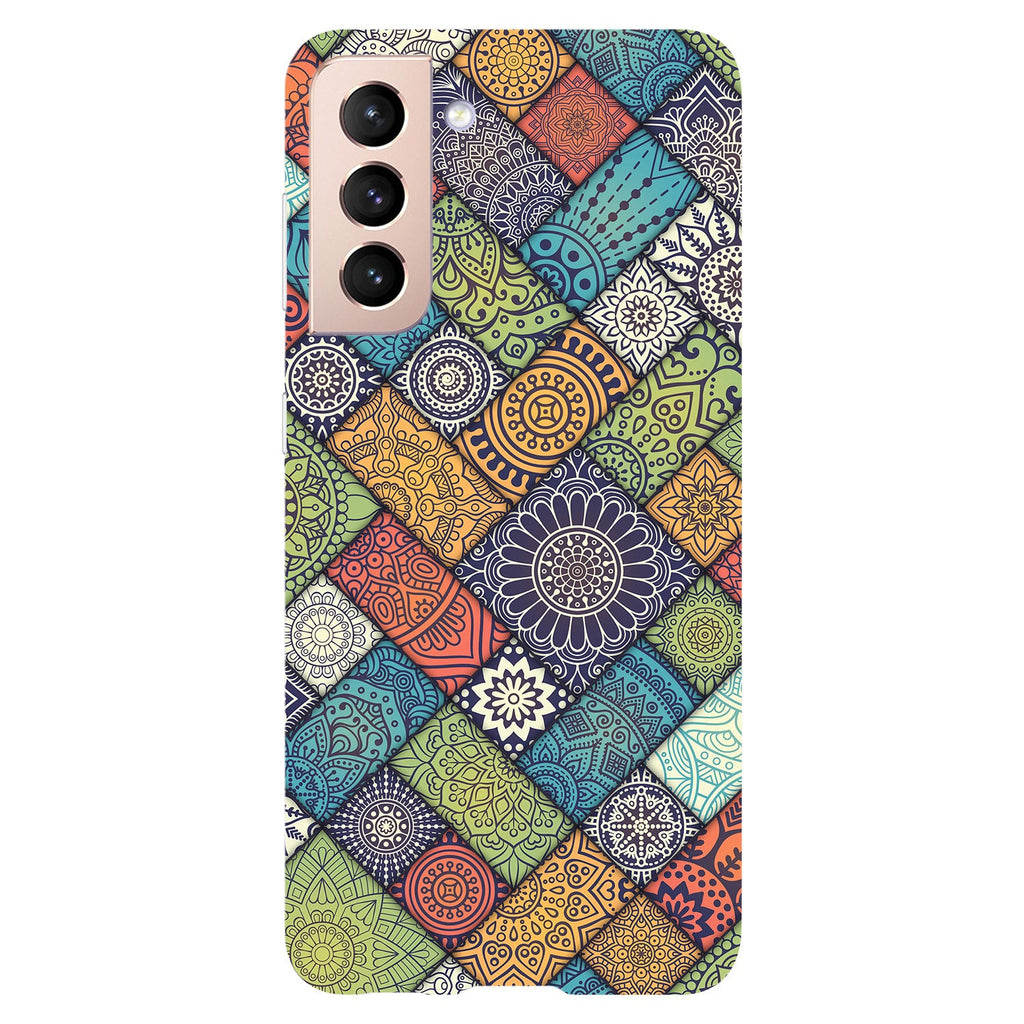 Husa compatibila cu Samsung Galaxy S21 FE model Mandala Tiles, Silicon, TPU, Viceversa