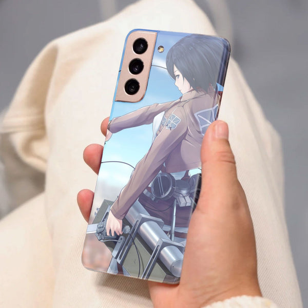 Husa compatibila cu Samsung Galaxy S21 FE model Mikasa Atack on titan, Silicon, TPU, Viceversa