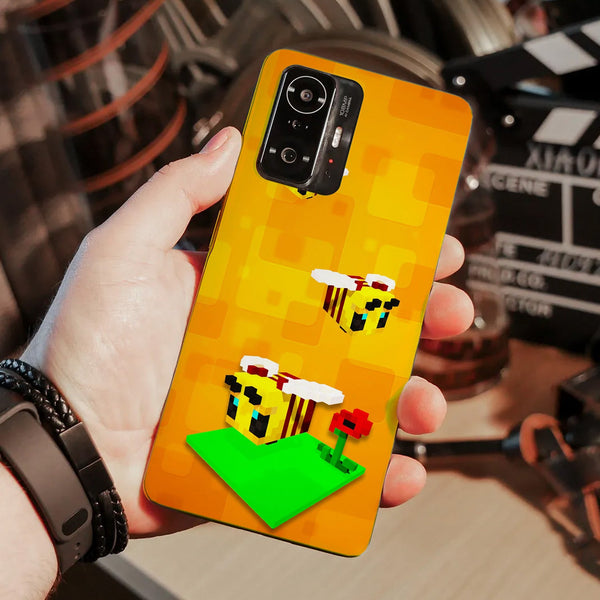 Husa compatibila cu Xiaomi Mi 11 Lite model Minecraft Bees, Silicon, TPU, Viceversa