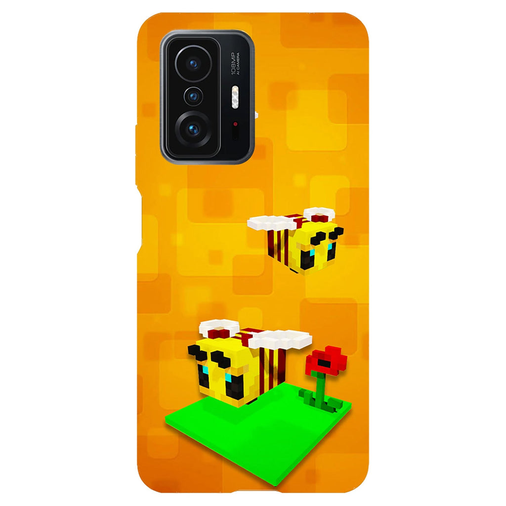 Husa compatibila cu Xiaomi Mi 11 Lite model Minecraft Bees, Silicon, TPU, Viceversa