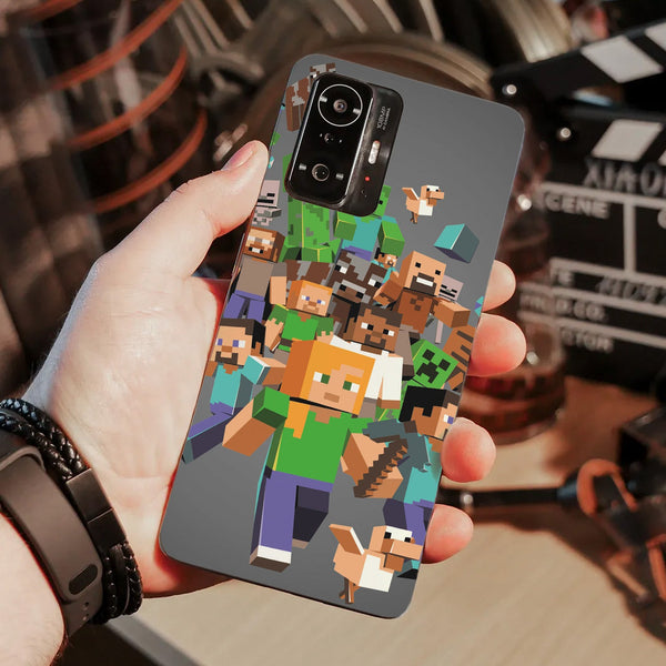 Husa compatibila cu Xiaomi Mi 11 Lite model Minecraft Characters, Silicon, TPU, Viceversa