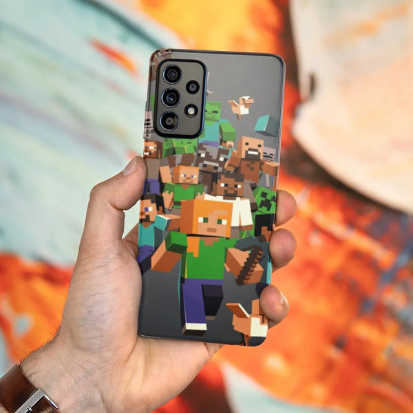 Husa compatibila cu Samsung Galaxy A22 4G model Minecraft Characters, Silicon, TPU, Viceversa - Viceversa