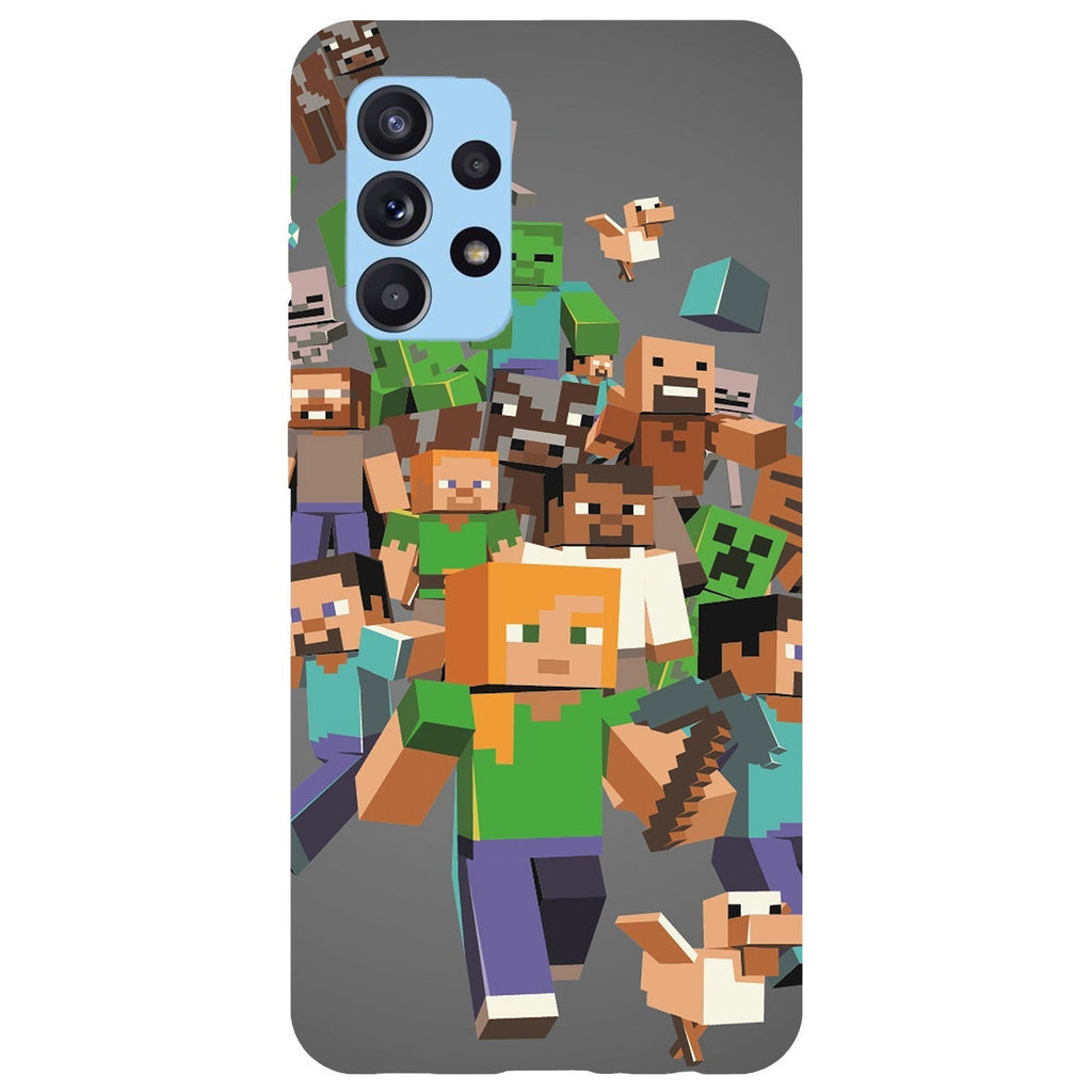 Husa compatibila cu Samsung Galaxy A73 5G model Minecraft Characters, Silicon, TPU, Viceversa