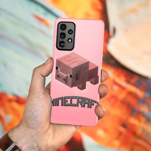 Husa compatibila cu Samsung Galaxy A73 5G model Minecraft Pig, Silicon, TPU, Viceversa
