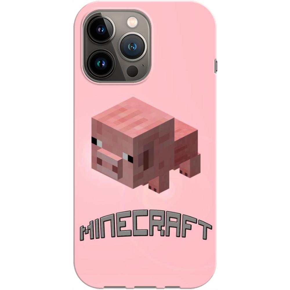 Husa Apple iPhone 13 Pro Max model Minecraft Pig, Silicon, TPU, Viceversa
