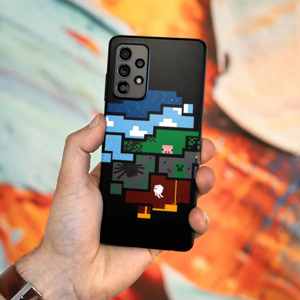 Husa compatibila cu Samsung Galaxy A22 4G model Minecraft Pixels, Silicon, TPU, Viceversa - Viceversa